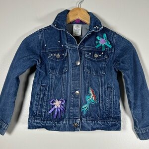 Disney The Little Mermaid Princess Denim Jean Jacket with Embroidered Accents